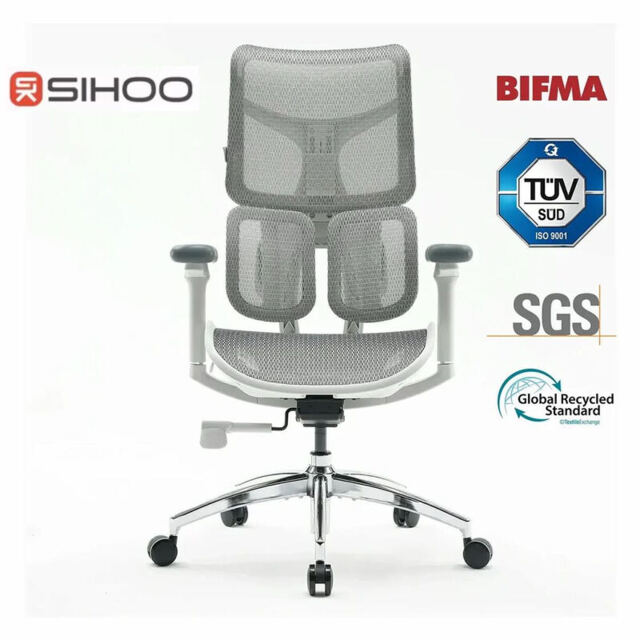 SIHOO Doro S100 Ergonomic Office Chair, Dual Dynamic Lumbar Support, 5-Position Backrest Adjustment, 4D Coordinated Armrests, 135° Recline, Home Office Chair, White - image 1