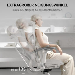 SIHOO Doro S100 Ergonomic Office Chair, Dual Dynamic Lumbar Support, 5-Position Backrest Adjustment, 4D Coordinated Armrests, 135° Recline, Home Office Chair, White - thumbnail 7