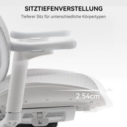 SIHOO Doro S100 Ergonomic Office Chair, Dual Dynamic Lumbar Support, 5-Position Backrest Adjustment, 4D Coordinated Armrests, 135° Recline, Home Office Chair, White - thumbnail 4