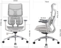 SIHOO Doro S100 Ergonomic Office Chair, Dual Dynamic Lumbar Support, 5-Position Backrest Adjustment, 4D Coordinated Armrests, 135° Recline, Home Office Chair, White - thumbnail 5