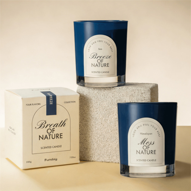 Zooly Thick-Bottom Cup Scented Candle - Breath of Nature, Sea Breeze (Blue), 200G, 1PC - image 1