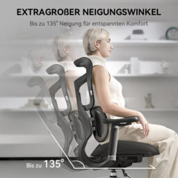 Sihoo Dora S100 Black Frame Black Mesh Ergonomic Office Chair - thumbnail 3