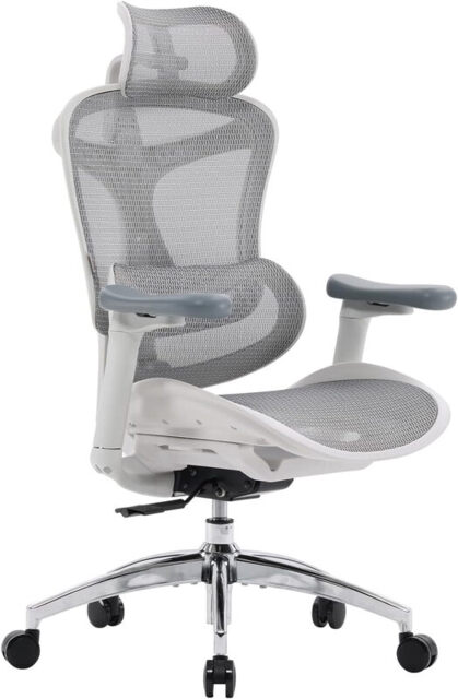 SIHOO Doro C300A Ergonomic Office Chair with Ultra Soft 3D Armrests, Dynamic Lumbar Support for Home Office Chair, Adjustable BackrestDesk Chair (White) - image 1