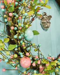 Spring Artificial Wreath Easter Egg Blue/Pink - thumbnail 4