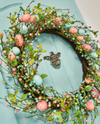 Spring Artificial Wreath Easter Egg Blue/Pink - thumbnail 5