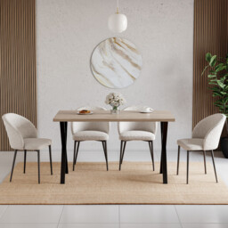 Vida Designs 4 Seater Dining Table With X Shape Legs, Oak - thumbnail 5