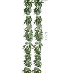 Wei‘s Moment 2Pcs 6.5Ft Artificial Eucalyptus Garland with Willow Leaves Fake Hanging Greenery Vines Table Runner Garland for Wedding Backdrop Arch Wall Decor - thumbnail 6