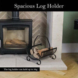 JVL Broughton Log Holder – One Size, Black - thumbnail 5