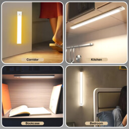 Ultradünnes Schranklicht 40cm, 2er Pack PIR-Sensor LED Lamp, 3 Farbtemperaturen USB-aufladbar, 1100mAh Akku für Küche Schlafzimmer - thumbnail 3
