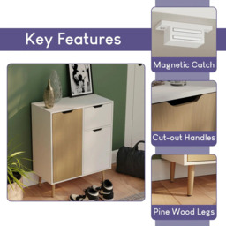 Vida Designs Sideboard 2 Doors 1 Drawer White/Oak Effect - thumbnail 3