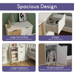 Vida Designs Sideboard 2 Doors 1 Drawer White/Oak Effect - thumbnail 4