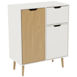 Vida Designs Sideboard 2 Doors 1 Drawer White/Oak Effect - thumbnail 7