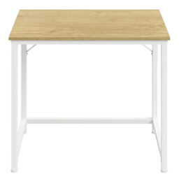 Computer Desk, for Home Study, Bedroom, 80 x 50 x 76 cm, Natural Oak and Pearl White - thumbnail 4