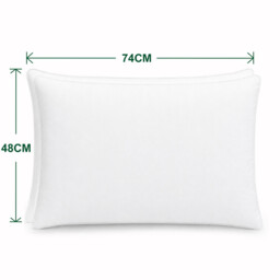 DWONFOCUS Classic Design White 100% Feather Pillows with 100% Cotton Cover,1000g Feather Filling Sleeping Bed Pillows,Standard Soft Pillow Inserts 48x74cm Set of 2, Oeko-Tex Certified, Hypoallergenic,RDS Certified for Animal Welfare - thumbnail 4