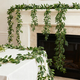 Wei's Moment  Artificial Willow Leaves Vine Twigs 2Pcs 5.7Ft Fake Hanging Ivy Plants Silk Green Leaf Rattan Garland Greenery Decor for Indoor Outdoor Home Wedding Arch Jungle Beach Birthday Party Garden - thumbnail 4