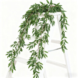 Wei's Moment  Artificial Willow Leaves Vine Twigs 2Pcs 5.7Ft Fake Hanging Ivy Plants Silk Green Leaf Rattan Garland Greenery Decor for Indoor Outdoor Home Wedding Arch Jungle Beach Birthday Party Garden - thumbnail 2