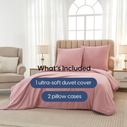 Meeallhome  Washed Brushed Duvet Cover Set 230*220cm/50*75cm*2  Beige pink - thumbnail 7