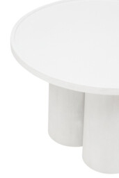 Fifty Five South Coffee Table Walsa Pillar Base Solid Mango Wood Whitewash - thumbnail 7