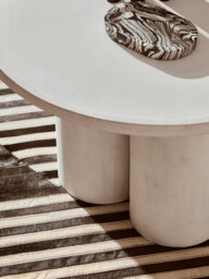 Fifty Five South Coffee Table Walsa Pillar Base Solid Mango Wood Whitewash - thumbnail 4