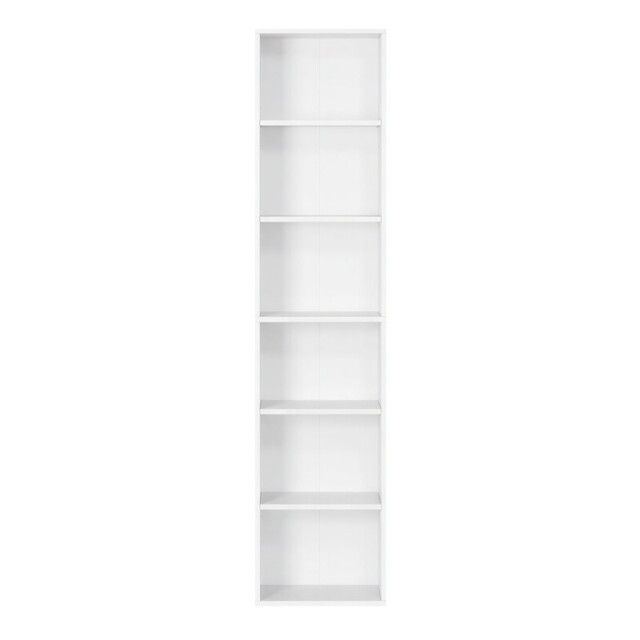 Ochama Bookshelf with 6 Shelves, Bookcase, for Home Office, Bedroom, Living Room, Study, White - image 1