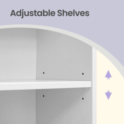Ochama Bookshelf with 6 Shelves, Bookcase, for Home Office, Bedroom, Living Room, Study, White - thumbnail 6