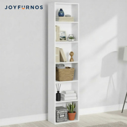 Ochama Bookshelf with 6 Shelves, Bookcase, for Home Office, Bedroom, Living Room, Study, White - thumbnail 5