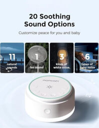 Momcozy Baby Sleep Soother - Portable Rechargeable White Noise Machine - 20 Sleep Sounds with Nursery Night Light - Travel Sleep Soother, Battery Powered - thumbnail 3