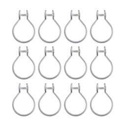 Croydex Shower Curtain Rings Button Type Chrome 12pcs - thumbnail 3