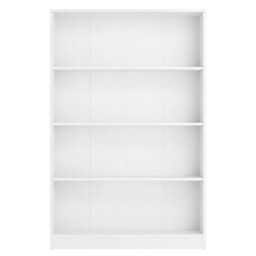 Ochama Storage Shelf Unit, Modern Bookcase with 4 Tiers, Bookshelf for Bedroom, Office, Living Room, White - thumbnail 1