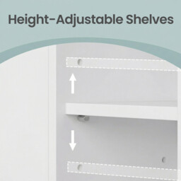 Ochama Tall Bathroom Cabinet, Slim Storage Cabinet, Narrow Cupboard, White - thumbnail 2