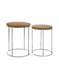 Interiors by Premier Side Tables Agra Round Mango Wood/Iron 2pcs - thumbnail 3