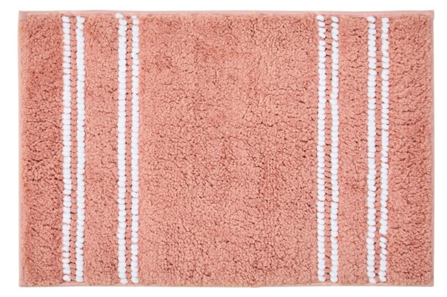 Maison by Premier Bath Mat Soak Microfibre Tufted Stripe Dusty Pink 40x60cm - image 1