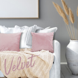 Deconovo Dutch Velvet cushion cover pink color 45*45cm 1pc - thumbnail 4