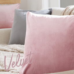 Deconovo Dutch Velvet cushion cover pink color 45*45cm 1pc - thumbnail 2