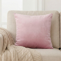 Deconovo Dutch Velvet cushion cover pink color 45*45cm 1pc - thumbnail 3