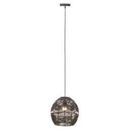 Interiors by Premier Pendant Light Jaya Woven Black - thumbnail 1