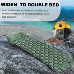 VXOYO Camping Sleeping Pad - Single Size 192x58 cm / 75.6x22.8 in Ultralight Inflatable Mat with Built-in Pillow and Foot Pump. Packed Size: 26x10 cm / 10.2x3.9 in - thumbnail 6