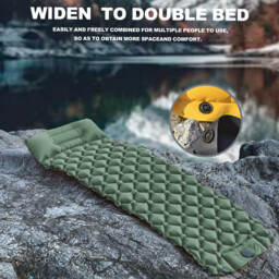 VXOYO Camping Sleeping Pad - Single Size 192x58 cm / 75.6x22.8 in Ultralight Inflatable Mat with Built-in Pillow and Foot Pump. Packed Size: 26x10 cm / 10.2x3.9 in - thumbnail 4