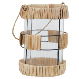 Interiors by Premier Lantern Kuta Woven Natural/Black Large - thumbnail 3