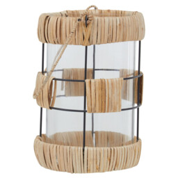 Interiors by Premier Lantern Kuta Woven Natural/Black Large - thumbnail 5