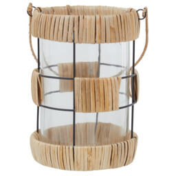 Interiors by Premier Lantern Kuta Woven Natural/Black Large - thumbnail 1