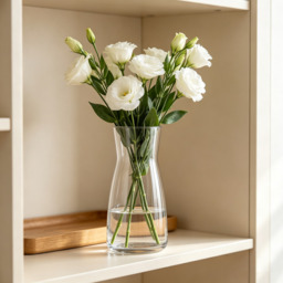 1pc 20cm Clear Glass Vase, Transparent Tulip Holder for Table Centerpieces, Living Room, Bedroom, Wedding Decor - thumbnail 2