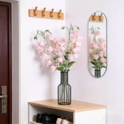 Yuejia 3Pcs 33in/84cmArtificial Bluebell Silk Flower Outdoors Fake Plants Faux Silk Flower, Large Artificial Lily of The Valley Wind Chime Orchid for Home Office Decoration, Dining Table Centerpiece（Pink） - thumbnail 5