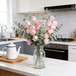 Yuejia 3Pcs 33in/84cmArtificial Bluebell Silk Flower Outdoors Fake Plants Faux Silk Flower, Large Artificial Lily of The Valley Wind Chime Orchid for Home Office Decoration, Dining Table Centerpiece（Pink） - thumbnail 7