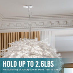 TAILI Adhesive Ceiling Hooks for Hanging Plants, Heavy Duty No-Drill Removable Sticky Wall Hooks Hanging Christmas Lights Garland Coat for Door Kitchen, Renter Friendly - 4 Pack White - thumbnail 3