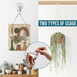TAILI Adhesive Ceiling Hooks for Hanging Plants, Heavy Duty No-Drill Removable Sticky Wall Hooks Hanging Christmas Lights Garland Coat for Door Kitchen, Renter Friendly - 4 Pack White - thumbnail 2