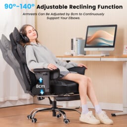 GTPLayer Big and Tall Office Chair Heavy Duty Executive Desk Chair with Footrest, Ergonomic High Back PU Leather Swivel Reclining Computer Chairs for Home - thumbnail 7