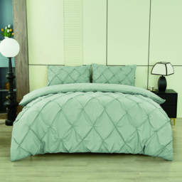 Green Pleating Brushing Duvet Cover & Pillowcases Set, 260*220CM+50*75CM*2 - thumbnail 3