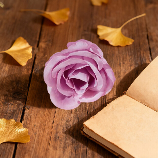 Wei’s Moment 20Pcs Artificial Flowers Roses, Real Touch Foam Roses, Fake Flowers Rose for DIY Wedding Bridal Bouquets Baby Shower Table Centerpieces Home Decorations, Cream Powder purple - image 1