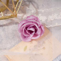 Wei’s Moment 20Pcs Artificial Flowers Roses, Real Touch  Foam Roses, Fake Flowers Rose for DIY Wedding Bridal Bouquets Baby Shower Table Centerpieces Home Decorations, Cream Powder purple - thumbnail 4
